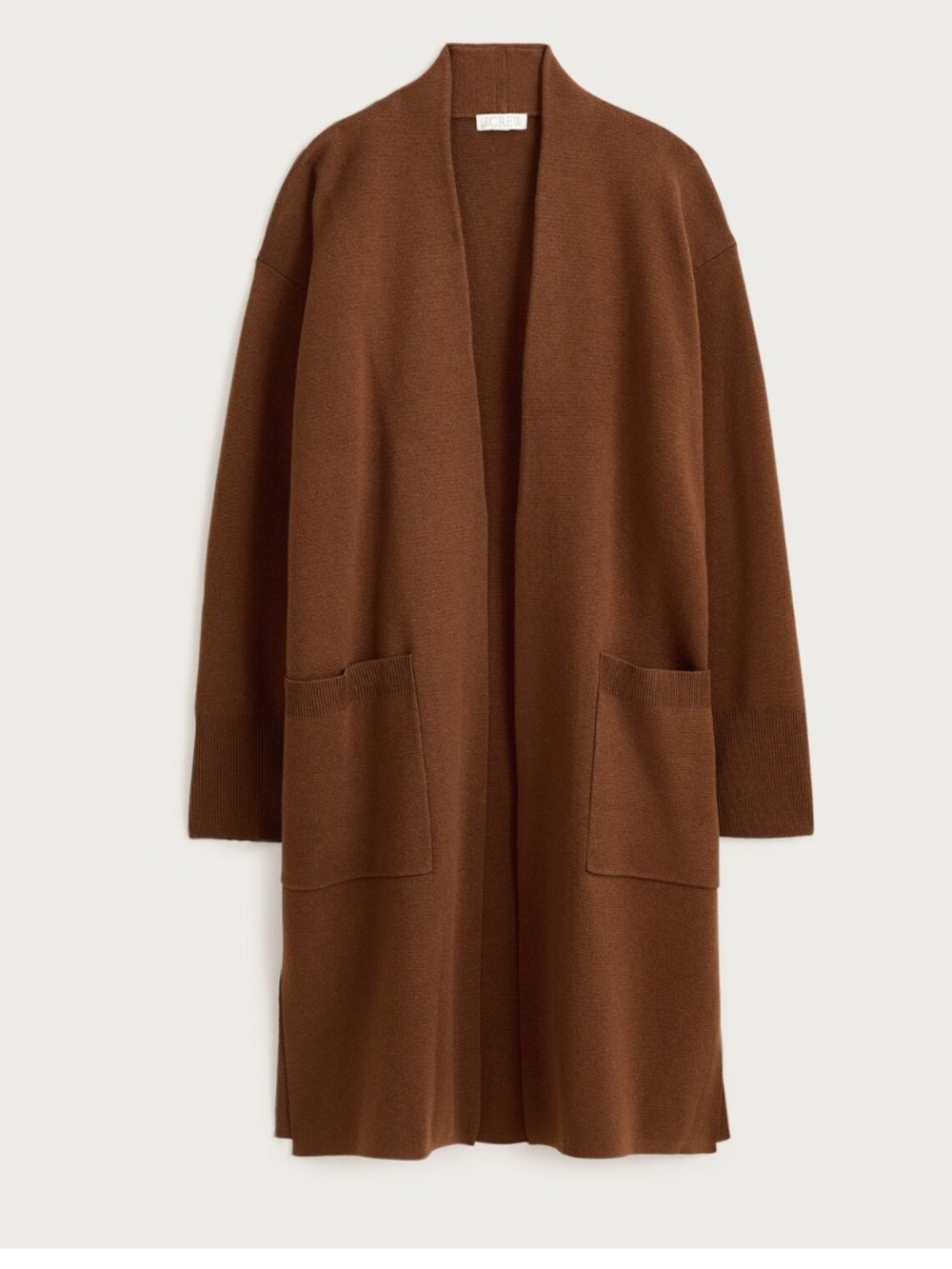J. Crew | Sweater | J. Crew Long Sweater Blazer Side Slits in Heather Walnut - Picture 5 of 5